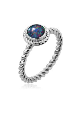 Nenalina Fingerring »Opal-Triplette Geburtsstein Oktober 925 Silber«