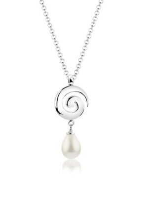 Nenalina Perlenkette »Muschelkernperle Tropfen Drop Spirale 925er Silber«