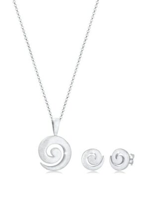 Nenalina Schmuckset »Spirale Basic Geo Halskette Ohrstecker 925 Silber«