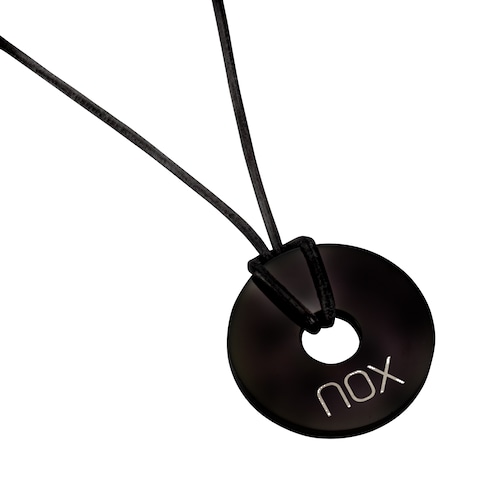 NOX Kette mit Anhänger »Scheibe Edelstahl Lederkette 60cm«