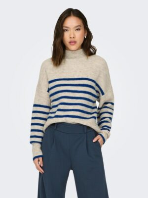 ONLY Strickpullover »ONLFRIDI LIFE LS STRIPE HIGH NECK KNT«