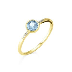 Orolino Fingerring »585/- Gelbgold Blautopas/Brillant«