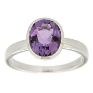 Orolino Fingerring »585/- Weißgold Amethyst Oval«