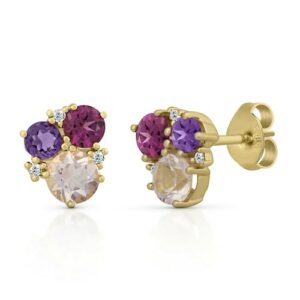 Orolino Paar Ohrstecker »585 Gold mit Amethyst Rosaquartz Brillant«