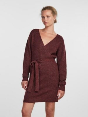 pieces Strickkleid »PCELLEN LS WRAP KNIT DRESS NOOS BC«