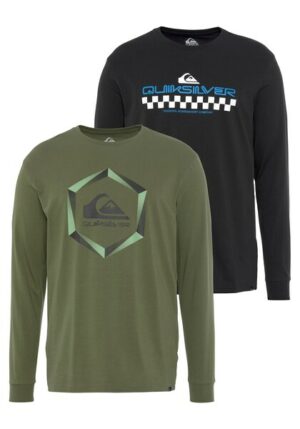 Quiksilver Langarmshirt »Herren Doppelpack mit Logodruck«