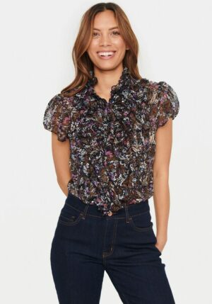 Saint Tropez Rüschenbluse »LiljaSZ Crinkle SS Shirt«