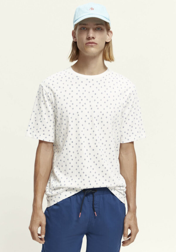 Scotch & Soda Rundhalsshirt »Mini-printed regular-fit T-shirt in Organic Cotton«