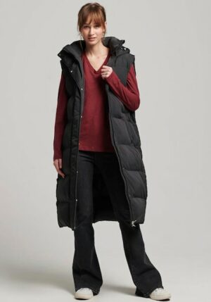 Superdry Steppweste »LONGLINE HOODED PUFFER GILET«