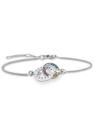 THOMAS SABO Armband »Together mit zwei Ringen Silber geschwärzt