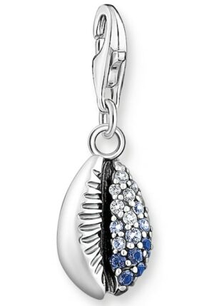 THOMAS SABO Charm-Einhänger »Muschel-Optik mit blauen Steinen