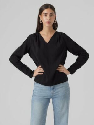 Vero Moda Langarmbluse »VMLENA LS PLEAT TOP WVN NOOS«