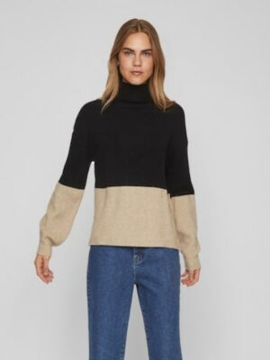 Vila Rollkragenpullover »VIRIL BLOCKING ROLL-NK L/S KNIT TOP-NOOS«