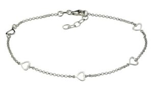 Vivance Fußkette »925/- Sterling Silber Herzen«