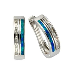 Vivance Paar Creolen »925/- Sterling Silber Opal & Zirkonia«