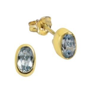 Vivance Paar Ohrstecker »333/- Gelbgold mit Blautopas (beh.)«