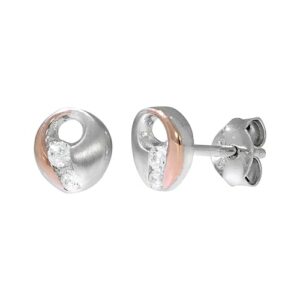 Vivance Paar Ohrstecker »925 Silber zweifarbig rose Zirkonia«