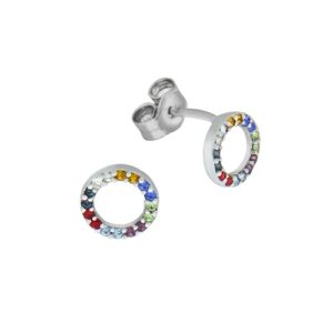 Vivance Paar Ohrstecker »925/- Sterling Silber rhodiniert Kristall bunt«