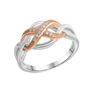 Zeeme Fingerring »925/- Sterling Silber 2-farbig Zirkonia«