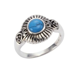 Zeeme Fingerring »925/- Sterling Silber oxidiert Türkis«