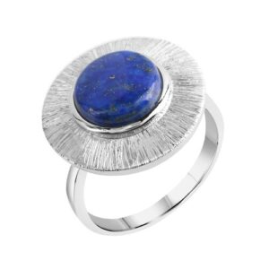 Zeeme Fingerring »925 Sterling Silber rhodiniert Lapis«