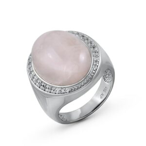 Zeeme Fingerring »925/- Sterling Silber rhodiniert Rosaquartz Zirkonia«