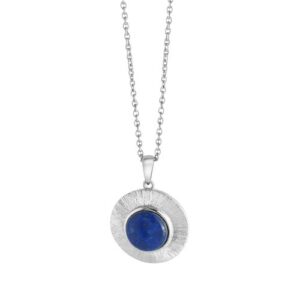 Zeeme Kette mit Anhänger »925 Sterling Silber rhodiniert Lapis«